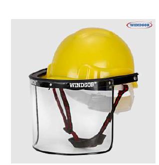 WINDSOR,Safety Helmet (Ratchet) With Spring Face Shield (6x12) - Product Image