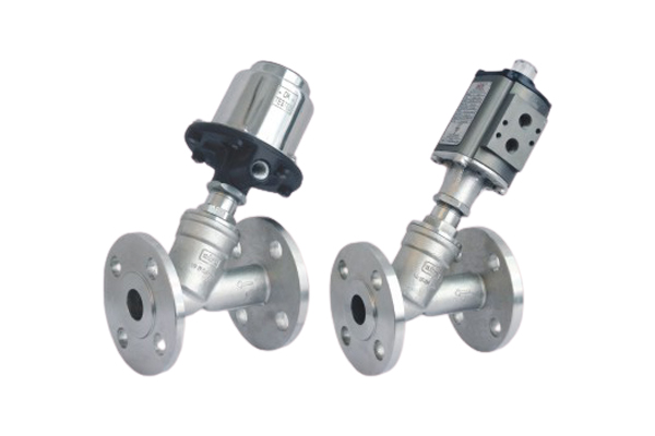 Accurate Pneumatic Control Valve - Pneumatic Single & Double Acting Angle Type On/Off Control Valve - Product Image