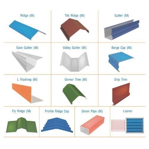 SF Roofing Accessories - Ridge - Eave Gutter - Gable end flashing - Corner Flashing - End Trim - Product Image
