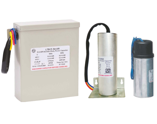 LT Power Factor Correction Cylindrical Capacitors without Clamps - 1 kVAr to 30 kVAr Rating - 440V - Product Image