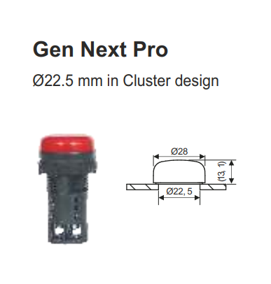 LT Gen Next LED Indicator - Modular Remote Control Units - Diameter 16mm 22.5mm - Product Image