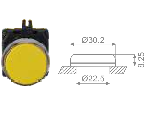 LT GEN NEXT Meta Illuminated Push Button Actuator - Modular Remote Control Units - Diameter 22.5mm - Flush Head - Product Image