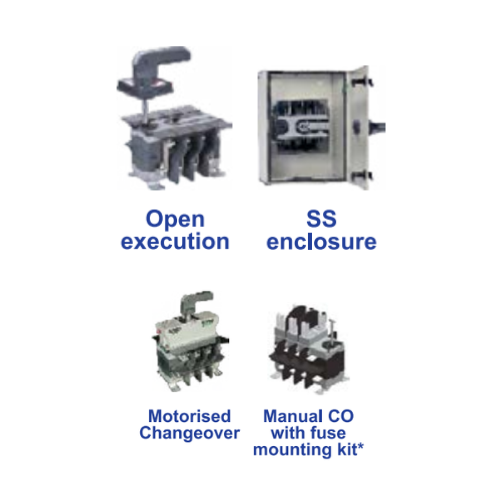 LT On Load Changeover Switch - Disconnectors - Conforms to IS/IEC 60947-3 - Manual and Motorized - Product Image