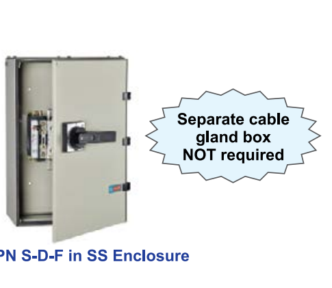 LT Fuse Units Type TPN S-D-F in SS Enclosure - Range 32A to 800A - Suitable for DIN fuse-link - Product Image