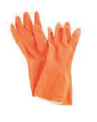 Orange Rubber Chemical Gloves - Product Image