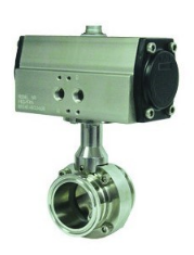 T/C End Butterfly Valve with Pneumatic Actuator - Loop Valve - Aseptic Application Valve - DN 08-100 (in OD & NB) - Product Image