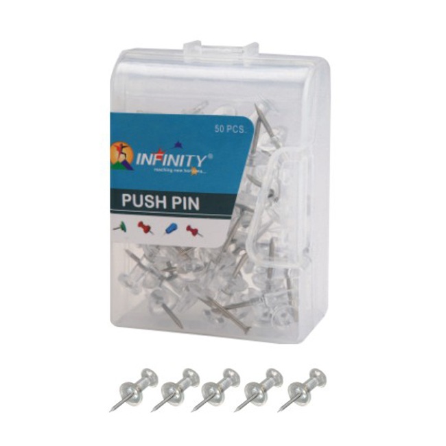 Infinity Clear Push Pins(Pack Of 50) - Product Image