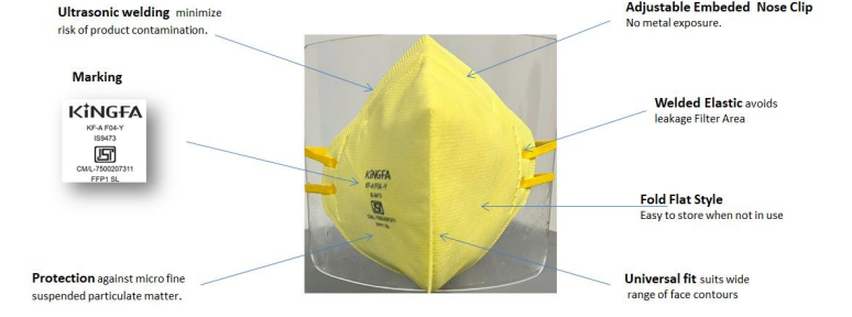 KiNGFA Disposable Filtering Face Piece KF-A F04-Y - Product Image