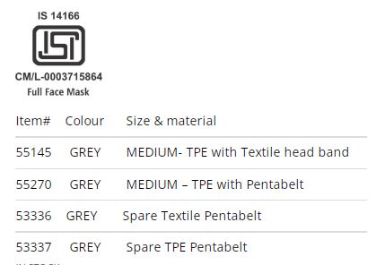Venus-667 Reusable Full Face Mask – TPE  Compatible with Venus V-7700 single Gas filter or Breathing tube for SA / PAPR - Product Image