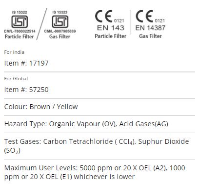 Venus V-7900 A1 E1 RE-Gas Filters - Product Image