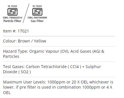 Venus V-7500 A1E1 P1 S Filter RE-Gas Filters - Product Image