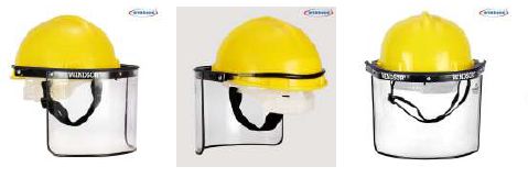 WINDSOR,Safety Helmet (Nape) with Spring Face Shield (6x12) - Product Image