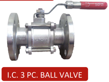 Kundan 3 Piece Ball Valve - Class 300 - Cast Iron | Investment Cast | Carbon Steel - Product Image