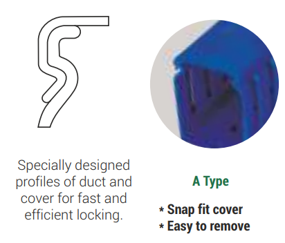 LT PVC Cable Ducts - A Type - Fast and Efficient Locking - Product Image