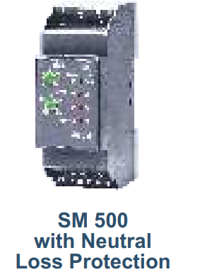 LT Voltage Monitoring Relay Series - SM500 3 Phase / 1 Phase 4W - Fixed Under/Over Voltage - Product Image
