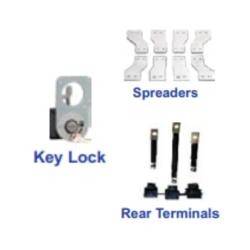 LT d sine DZ1 MCCBs Accessories - Auxiliary Contact - Shunt Release - Under Voltage Release - Rotary Handle - Key Lock - Spreader Terminal - Product Image