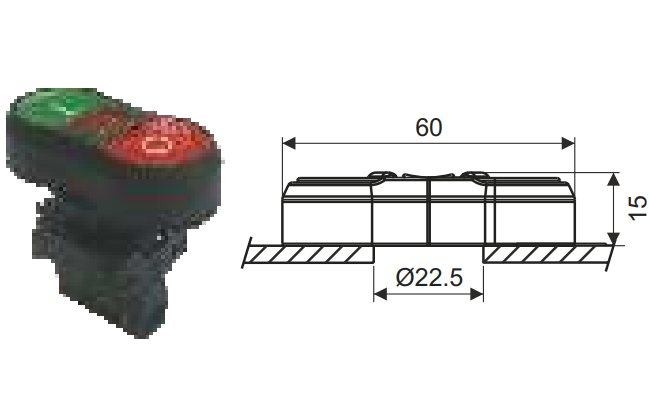 LT Gen Next Illuminated Push Button Actuators - Modular Remote Control Units - Diameter 22.5mm - Multiple Options - Product Image 2